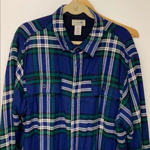 Men’s XL Fleece lined flannel shirt LL bean